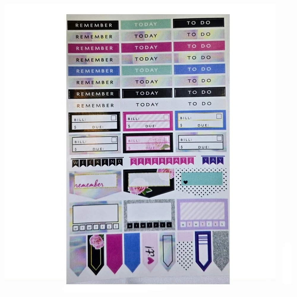 Monthly Multicolor Paper Sticker Book - Over 500 Planner Stickers